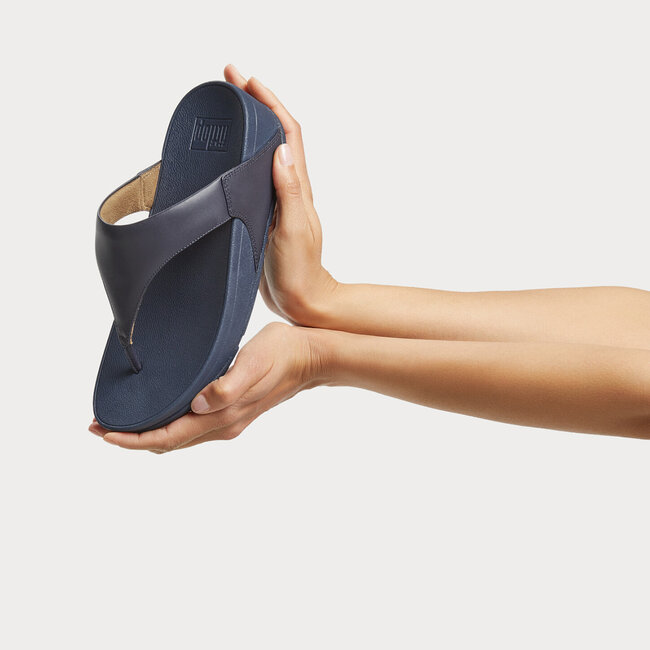 Lulu Lederen Teenslipper - Microwobbleboard-zool technologie