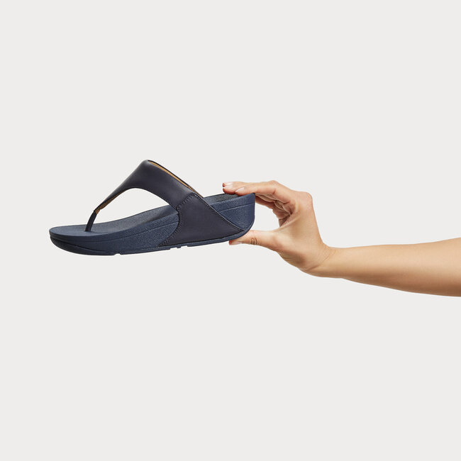 Lulu Lederen Teenslipper - Microwobbleboard-zool technologie