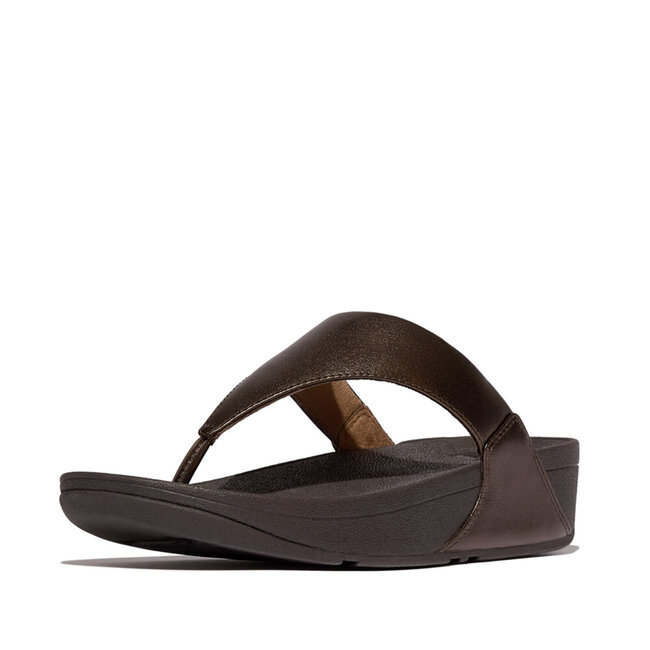 Lulu Lederen Teenslipper - Microwobbleboard-zool technologie