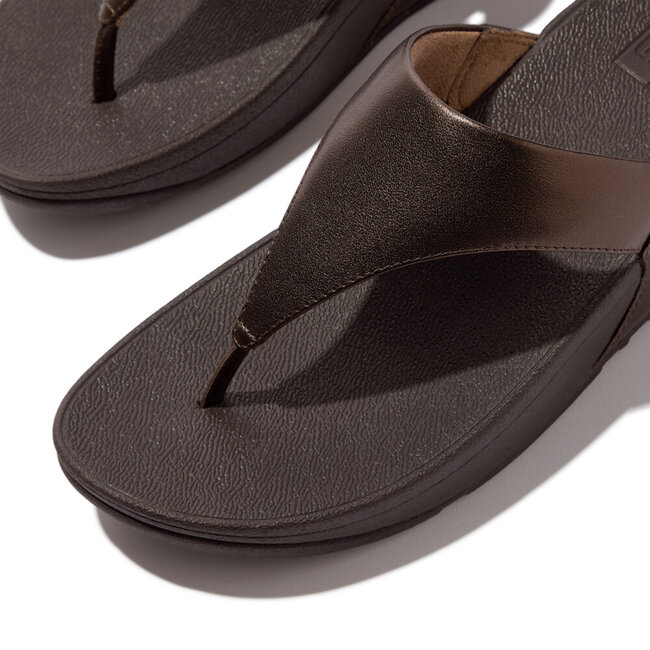 Lulu Lederen Teenslipper - Microwobbleboard-zool technologie