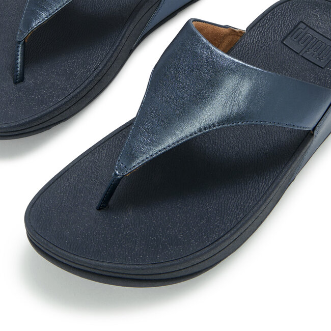 Lulu Lederen Teenslipper - Microwobbleboard-zool technologie