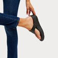 Lulu Toepost Slippers voor Vrouwen - Leder - Zwart