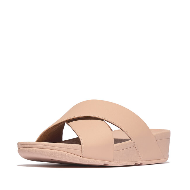 Lulu Cross Slide Sandals Leather