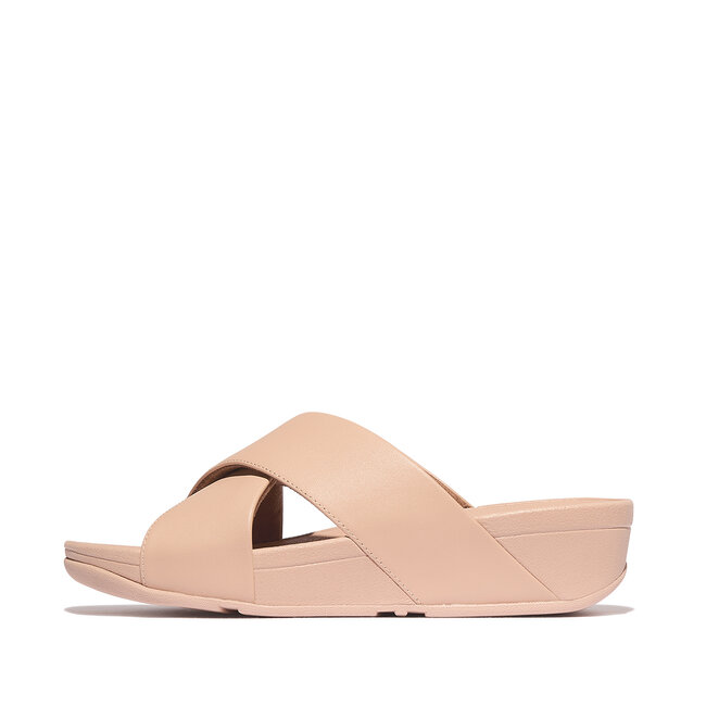 Lulu Cross Slide Sandals Leather