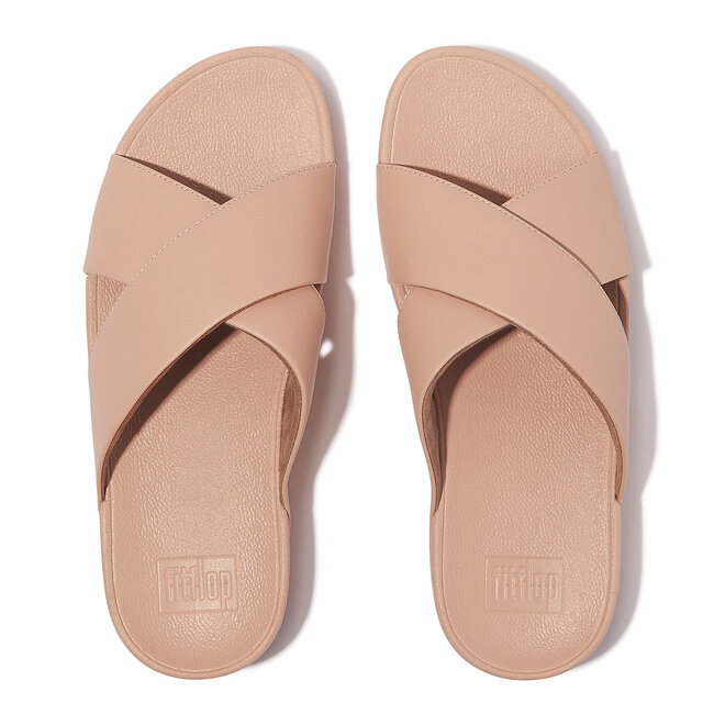 Lulu Cross Slide Sandals Leather