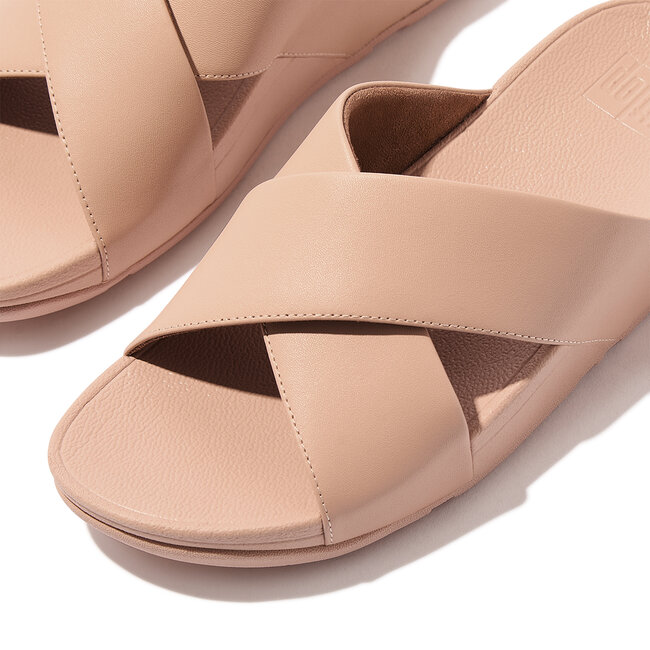Lulu Cross Slide Sandals Leather