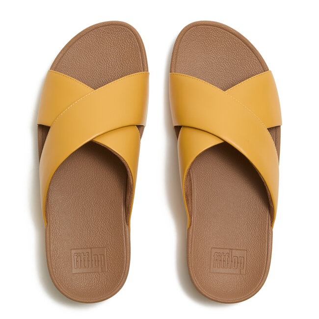 Lulu Cross Slide Sandals Leather