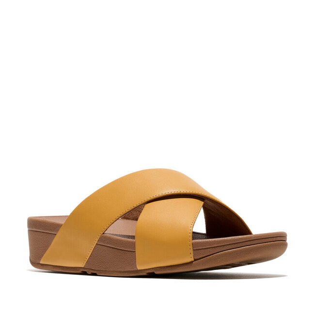 Lulu Cross Slide Sandals Leather